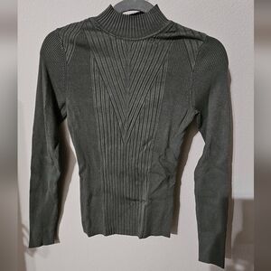 INC International Concepts Olive Ribbed Sweater